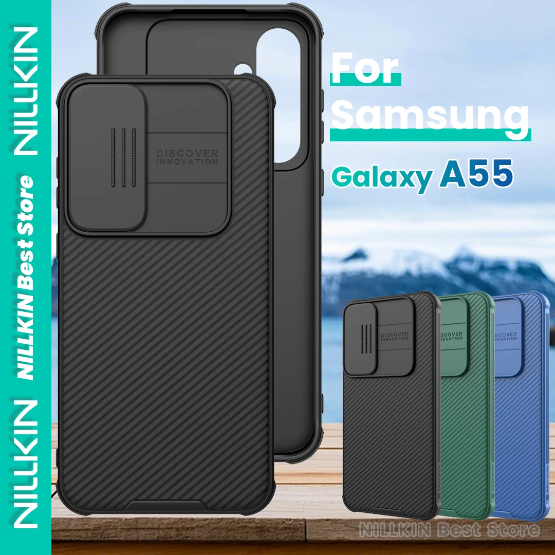 

Nillkin For Samsung Galaxy A55 Case Camera Lens Sliding Cover Anti-Skid Abrasion Resistant Four Sides Airbag Full Cover Shockpro
