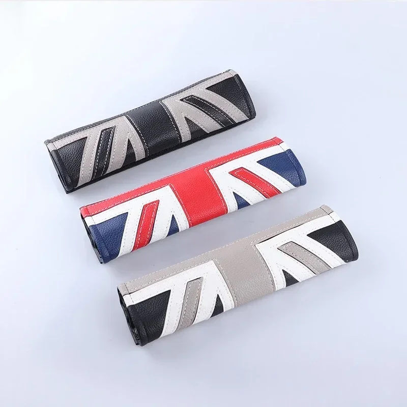 For MINI U25 J01 J05 F66 F56 F60 R60 R56 Carbon Fiber＋Leather Universal Safety Seat Belt Shoulders Pad Car Accessories
