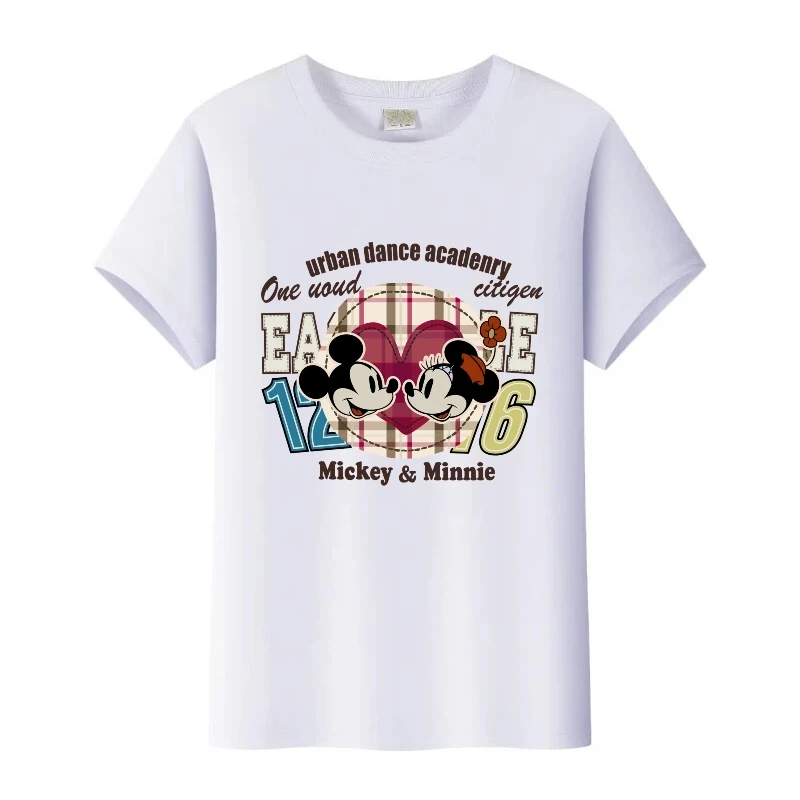 

Детские футболки с принтом Микки Мауса Диснея, женская пара, дешевая одежда, блузки для девочек, мужские топы в стиле Харадзюку, свободная футболка для семьи и мальчиков