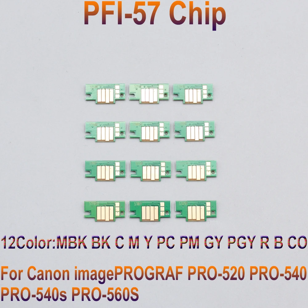 PFI-57 PFI57 Cartridge Chip For Canon imagePROGRAF PRO-520 PRO-540 PRO-540s PRO-560s 520 540 540s 560s Printer PFI 57 chips