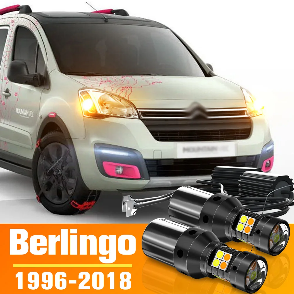 

2x Dual Mode LED Turn Signal+Daytime Running Light DRL Accessories For Citroen Berlingo 1996-2018 2010 2011 2012 2013 2014 2015