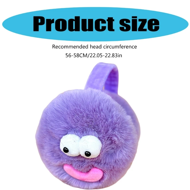 冬用の漫画イヤーマフ帽子、折りたたみ式イヤーウォーマー付き、暖かくトレンディな