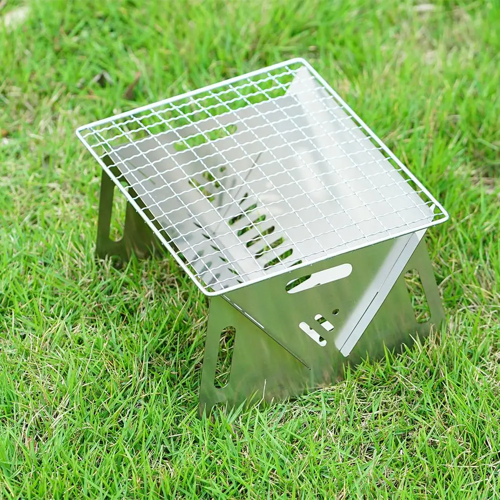 

Portable Stainless Steel Incinerator Grill BBQ Charcoal Folding Picnic Stove Camping Outdoor Stove Equipment Supplies Kitch C5Y7