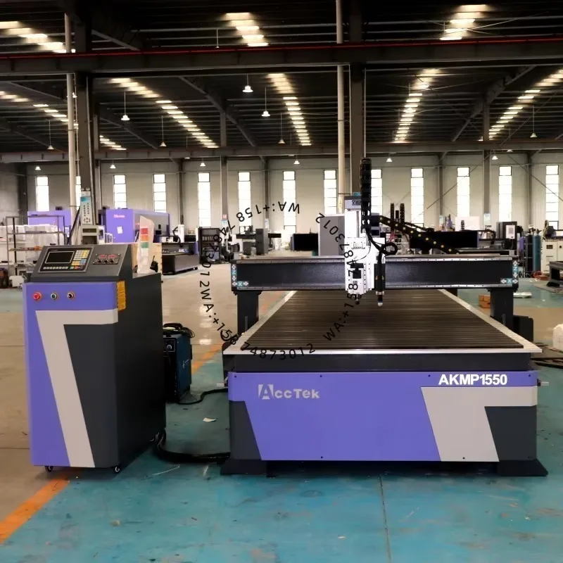 New Trend CNC Router Machine Combined Plasma Cut ting Machine Double Heads 2 in 1 for Cut ting Wood and Metal Materials