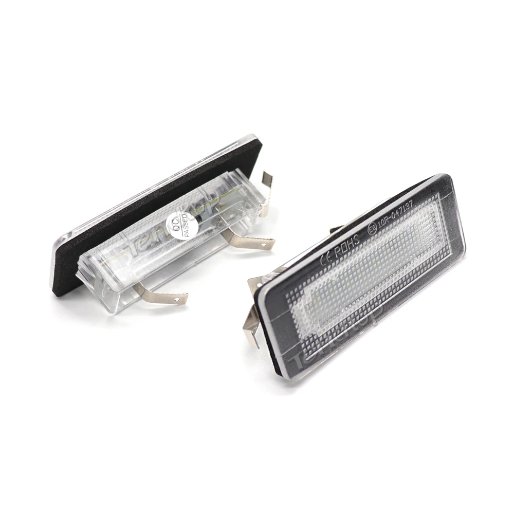 2pcs CANbus Car  LED License Plate Number Light Lamp Error Free White For Benz Smart Fortwo Coupe Convertible 450 451 W450 W453