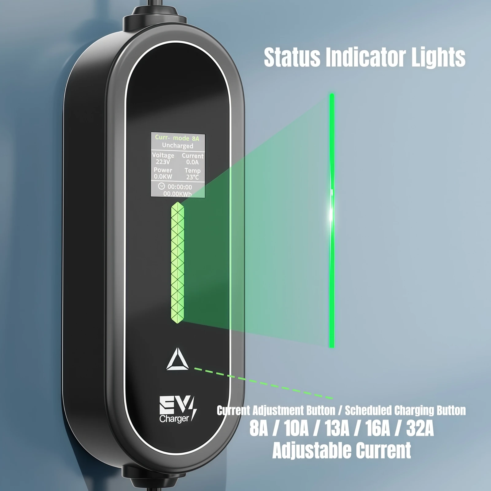 7KW 32A Portable EV Charger Type 2 IEC 62196-2 Connector 1Phase Type2 Wallbox Charging for Electric Vehicle