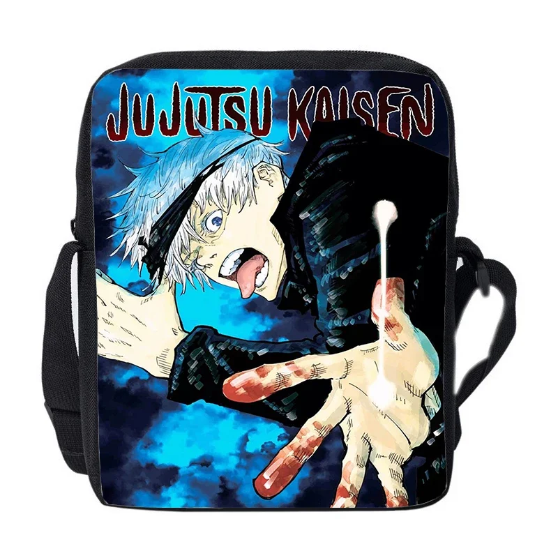 Japanese Anime Jujutsu Messenger Bag Boys Girls Shoulder Bag Women Handbags Kaisen Gojo Satoru Yuji Itadori Crossbody Bags Gift