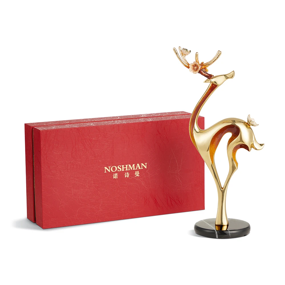 الحرف المعدنية الحديثة منضدية الديكور النحاس الغزلان النحت الحرف الحيوانية الديكور #6