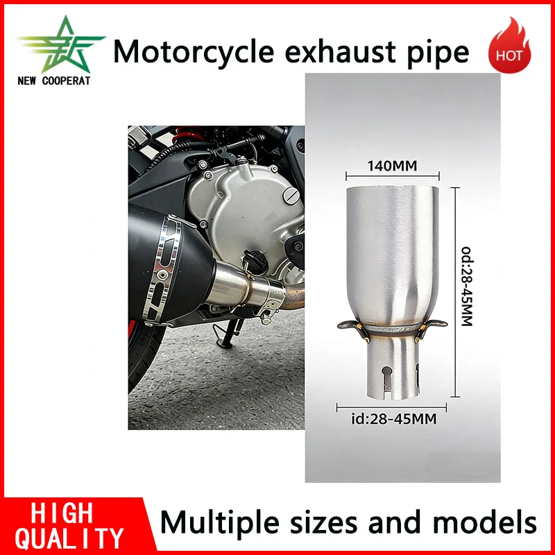 28-32-38-45mm Adapter 51mm Exhaust Section Non-Destructive Install Motorcycle Exhaust Pipe Modification Exhaust Middle Section