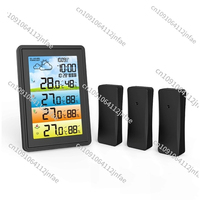 Wireless Home Color Screen 3-in-1 Digital Indoor Outdoor Thermo-Hygrometer Weather Station with Forecast