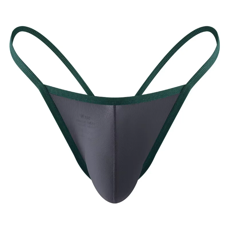 

Men Thongs Sexy Ice Silk Ultra-Thin Low-Waist Transparent U Convex Pouch Lingerie Underpants Breathable Tanga Bikini Slip Homme
