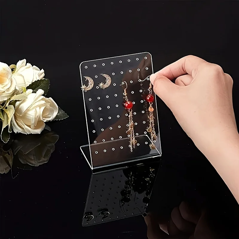1pc Acrylic Jewelry Stand, Pin Earrings Earrings Shelf Earrings Display Board Storage Jewelry Necklace Display Stand