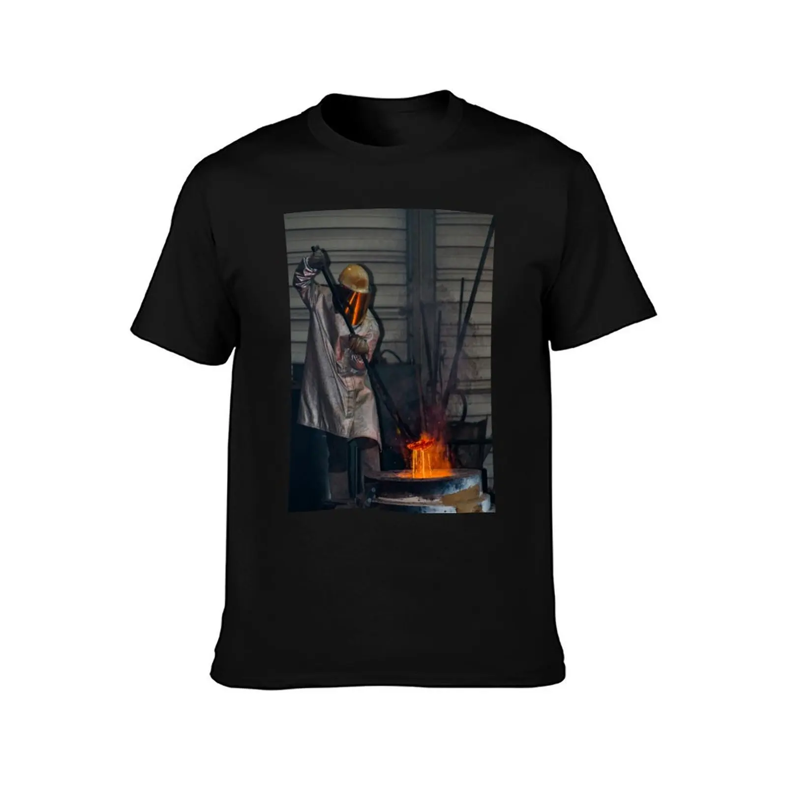 Classic technology of bell producing with melting steel to the ground. T-Shirt Summer Casual Cotton Tee Vintage Graphic Print