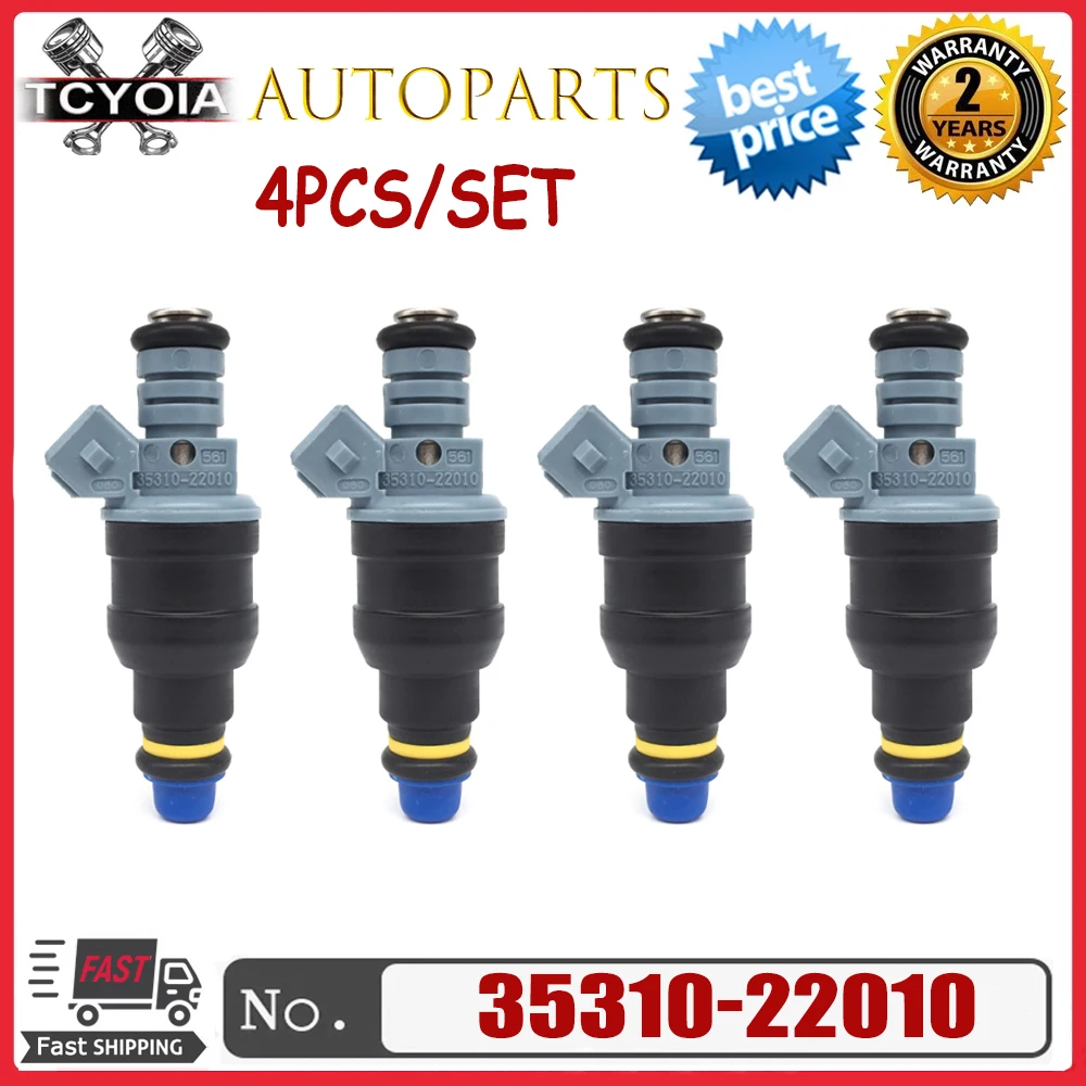 4Pcs/lot Fuel Injectors 35310-22010 3531022010 For Hyundai Accent X3 1.3L Scoupe 1.5L L4 1993