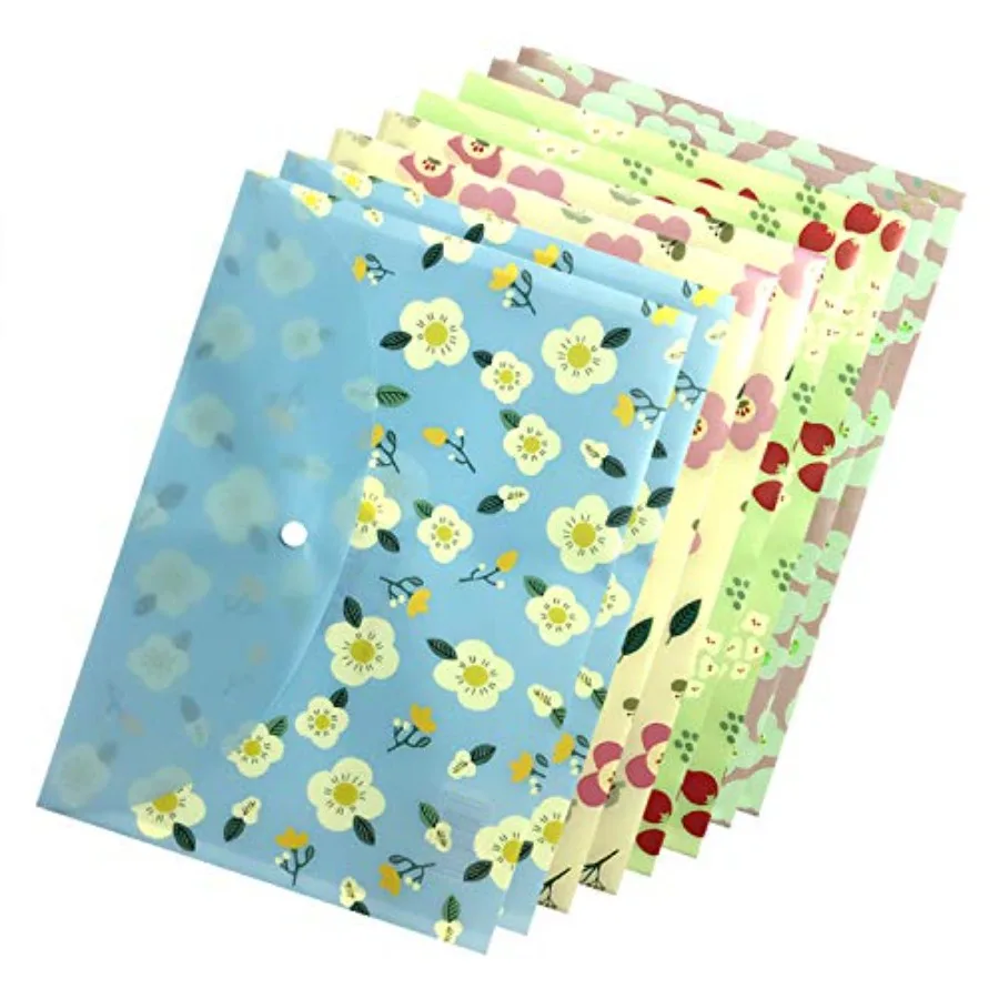 

Папка для документов, 8 упаковок, полиэтиленовые конверты с цветочным принтом, водонепроницаемый размер письма, органайзер для документов, буклетовая папка для файлов с Sp