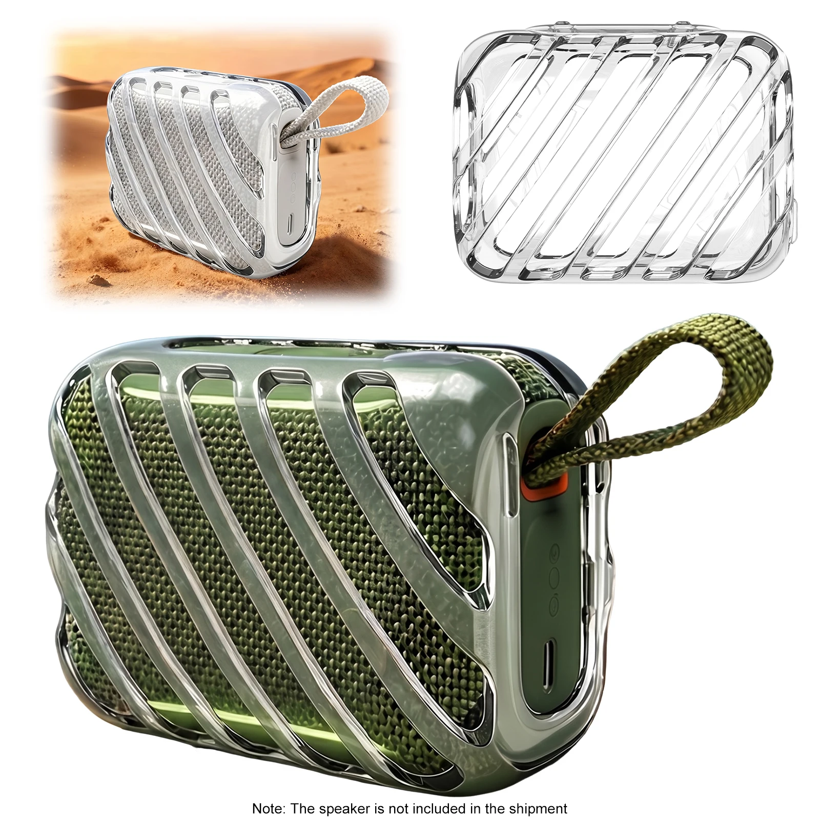 TPU Transparent Case for JBL GO 5 Bluetooth-Compatible Speaker Audio Protective Case Anti-Scratch Transparent Speaker Shell
