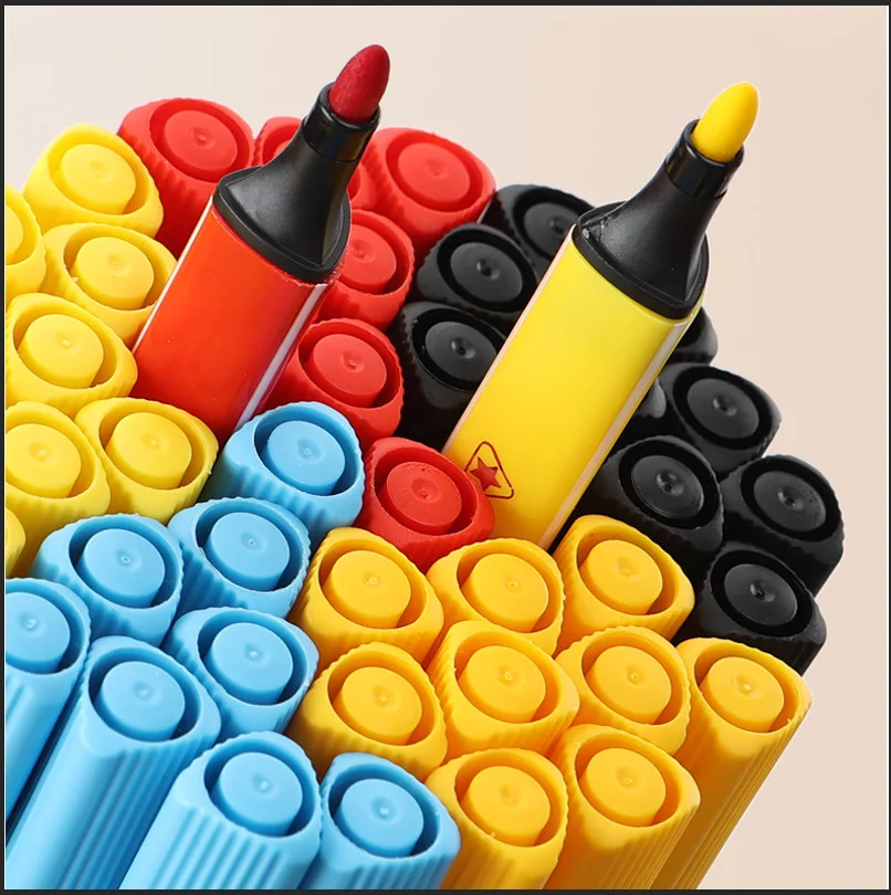 10pcs Monochrome Watercolor Pen Red Black Yellow Blue Green Solid Color Pink Children's Drawing Brush Student Stationery