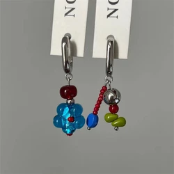Unique Design Asymmetric Drop Earrings Cute Flower Earrings Sweet Colorful resin Earrings For Women Gifts  Aesthetic Jewelry