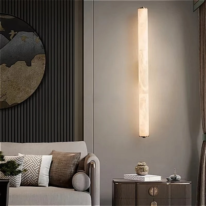Full Copper Spanish Natural Snowflake Marble Led Wall Light Suitable For Living Rooms Balconies Corridors Interior