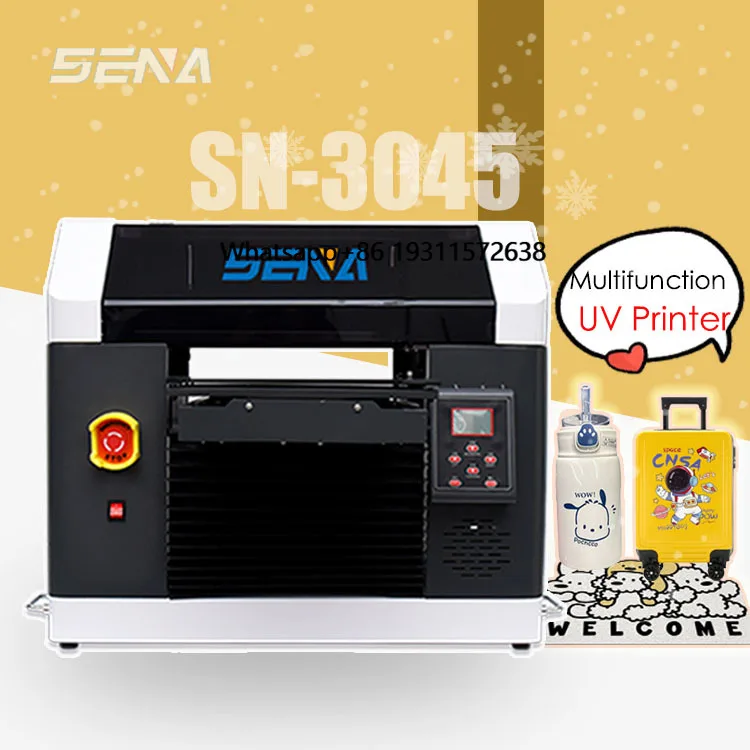 Mini 3D UV Flatbed Inkjet Printer Automatic Print A3 A4 Phone Case Wood Glass Metal Acrylic Logo Digital Rotary Printer Machine