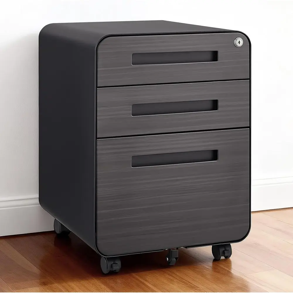 

Передвижной шкаф для хранения под столом с замком, подходит для документов форматов A4/Letter/Legal, металлический каркас на колесиках для дома и офиса