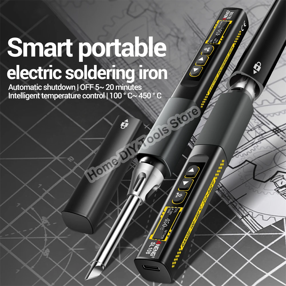 

SL108 96W Digital Electric Soldering Iron Kit Adjustable Temperature Fast Heat Portable Digital Smart Soldering Iron Repair Tool