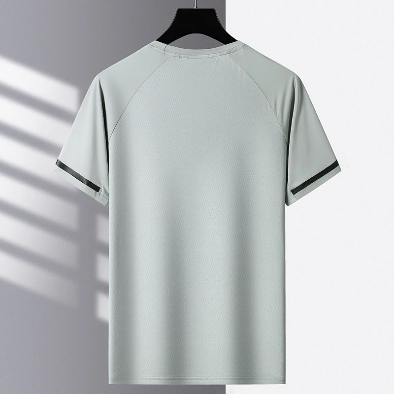 Camiseta deportiva de secado rápido para hombre, camisa de manga corta informal de verano, color blanco, talla grande 6XL, 7XL, 8XL, 9XL, ropa de