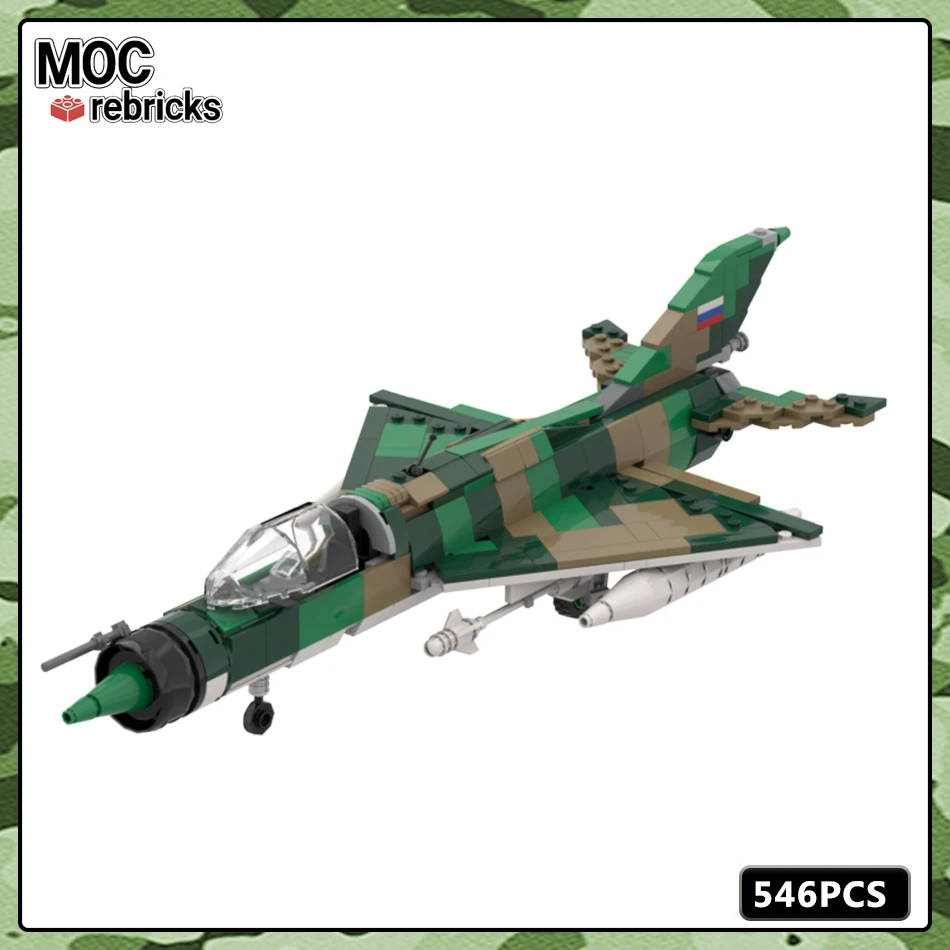 MOC Military Series Building Block Model MIG-21 Modern Air Force Battle Arms Flight Parts Set DIY Kids Gift Educational Toys