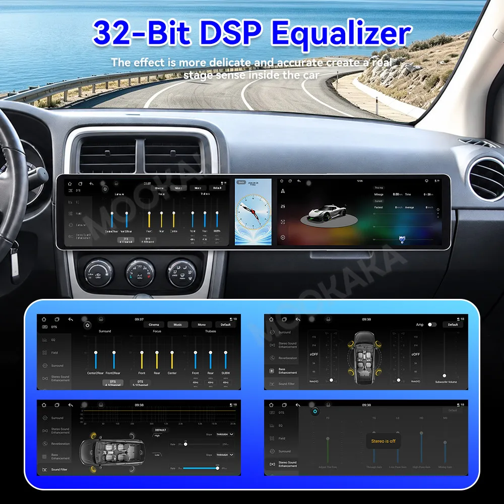 Dual 12.3 Inch Triple Screen For Dodge Caliber 2010-2012 Auto Stereo Radio Multimedia Player GPS Navigation Wireless CarPlay DSP