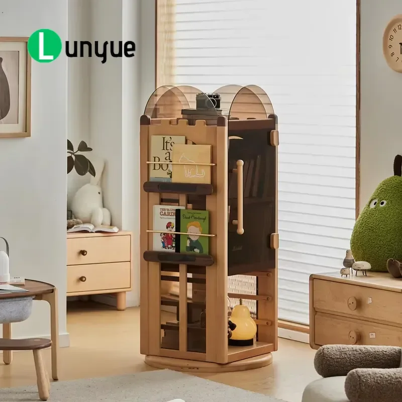 Adjustable Solid Wood Bookcase for Kids Large Storage Modern Eco Friendly Space Saving Shelf for Home Office Living Room