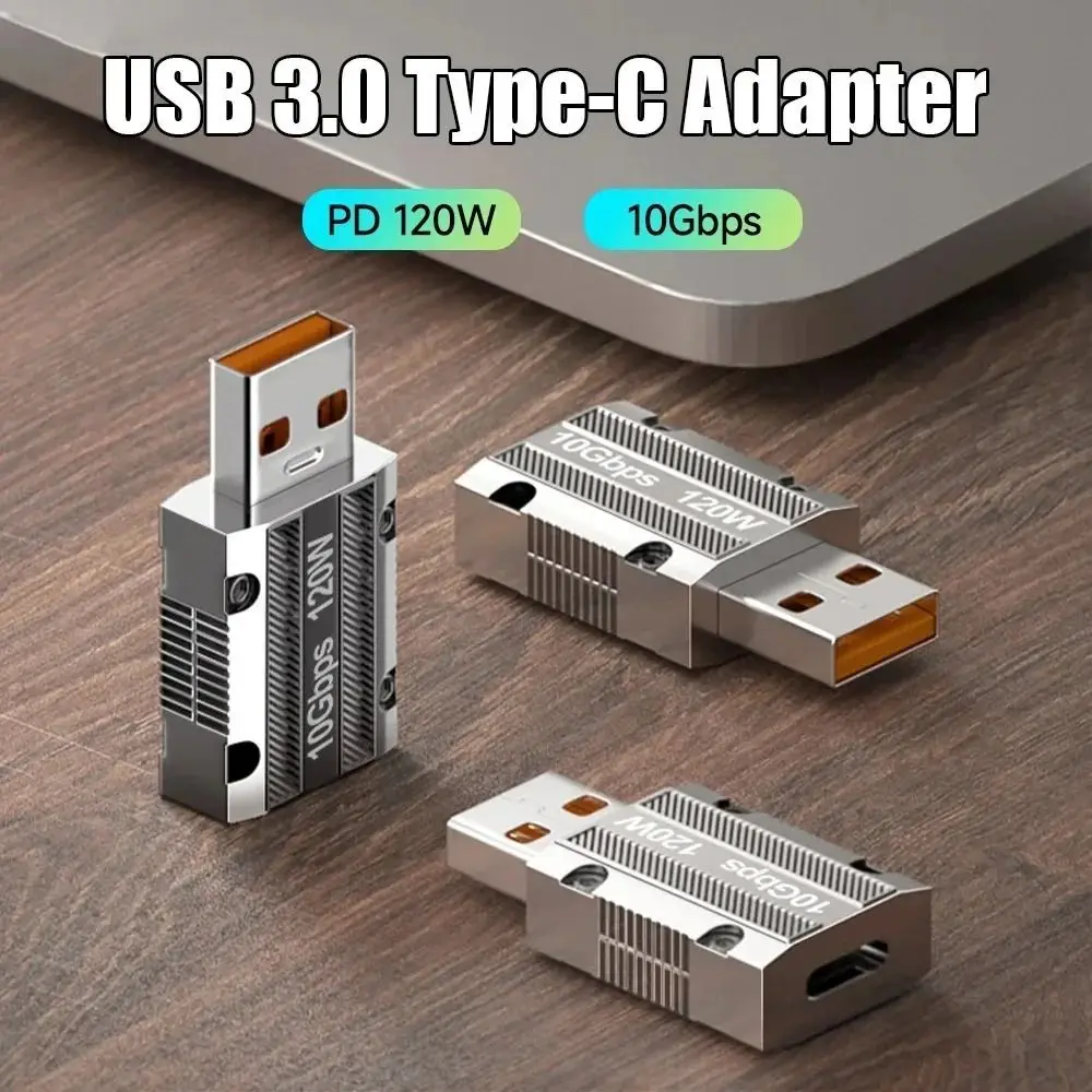 Zinc Alloy USB A to Type C Adapter USB3.0 Speed Mechanical Style Type C Female Converter OTG Function Support Charging Adaptor
