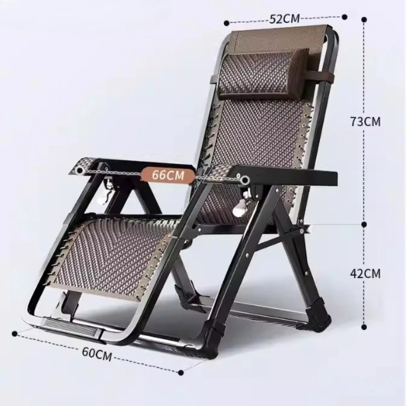 Summer Folding Recliner Chair Lounge Nap Chair Adjustable Outdoor Seat for Elderly Home Office Balcony Relax Comfort Rest