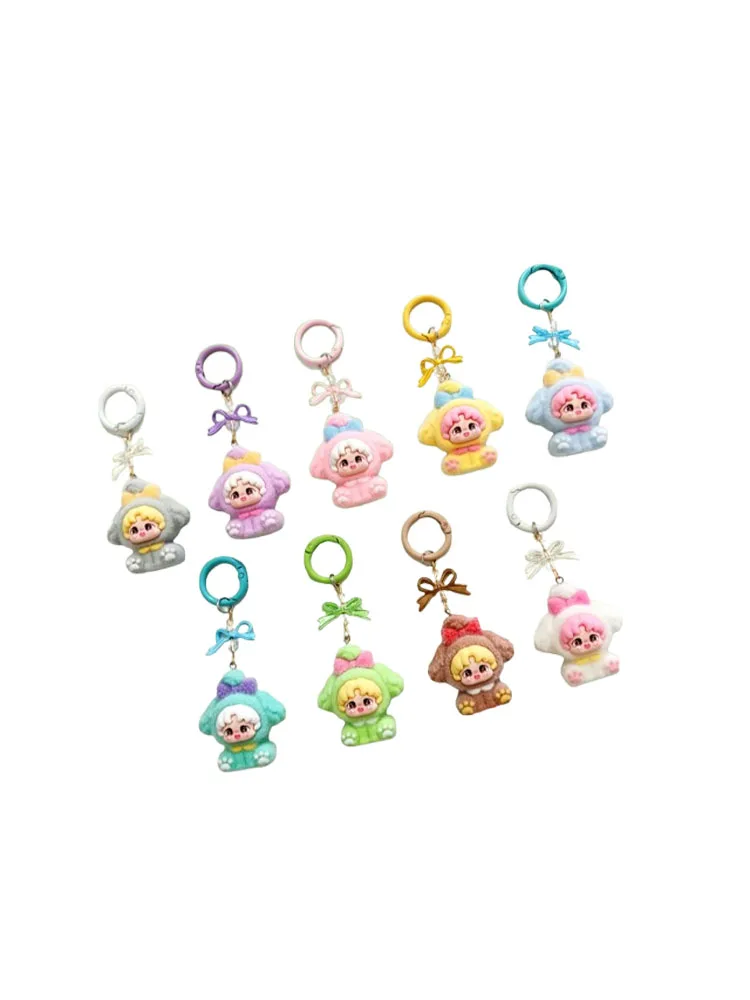

New style sitting posture keychain pendant - cute girl heart bag, mobile phone pendant