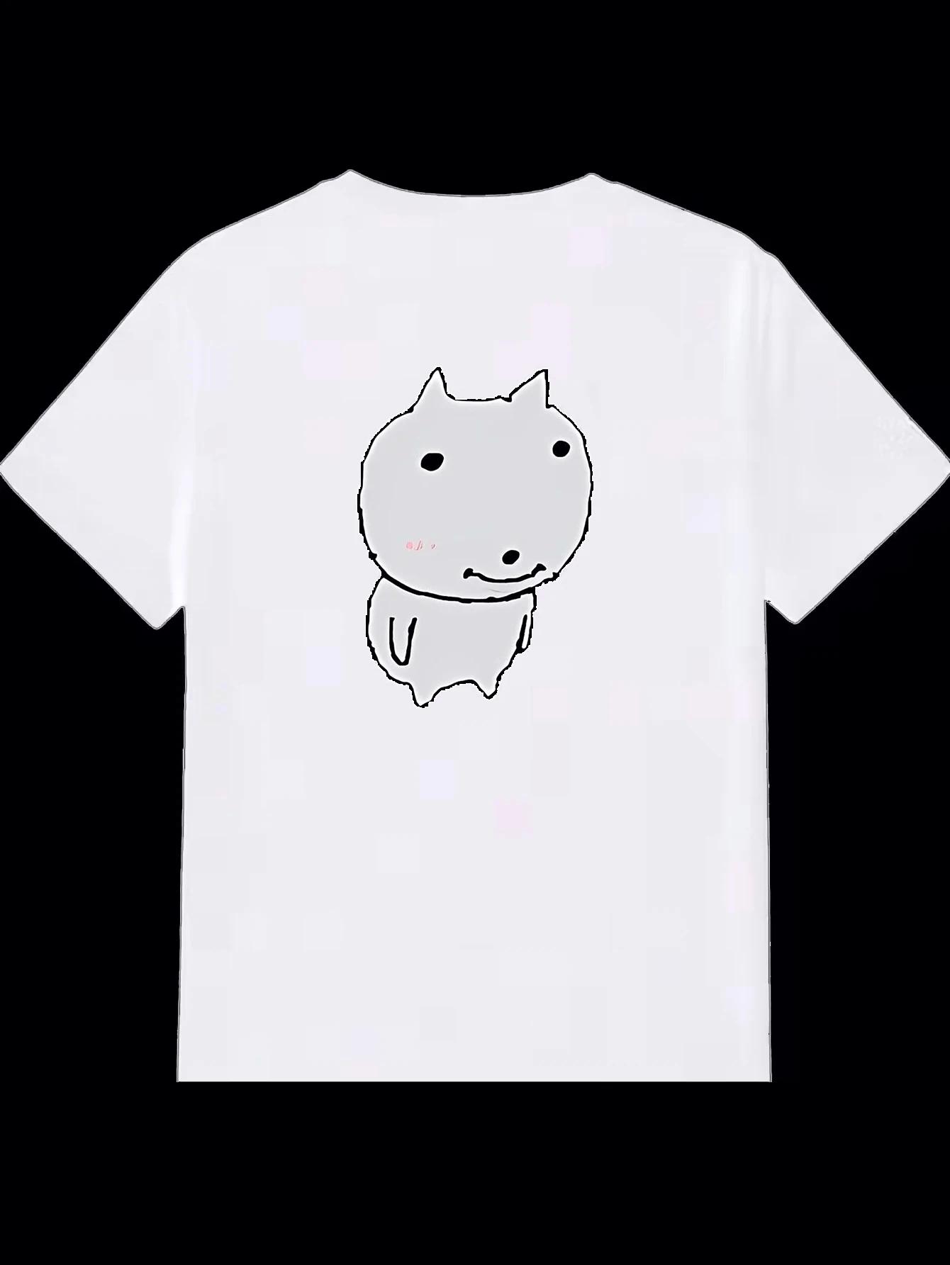 Korean puppy Meme T-shirt Minimally Designed Cat Printed Women's Top Cute o-Neck Unisex clothes with many korean reviews women