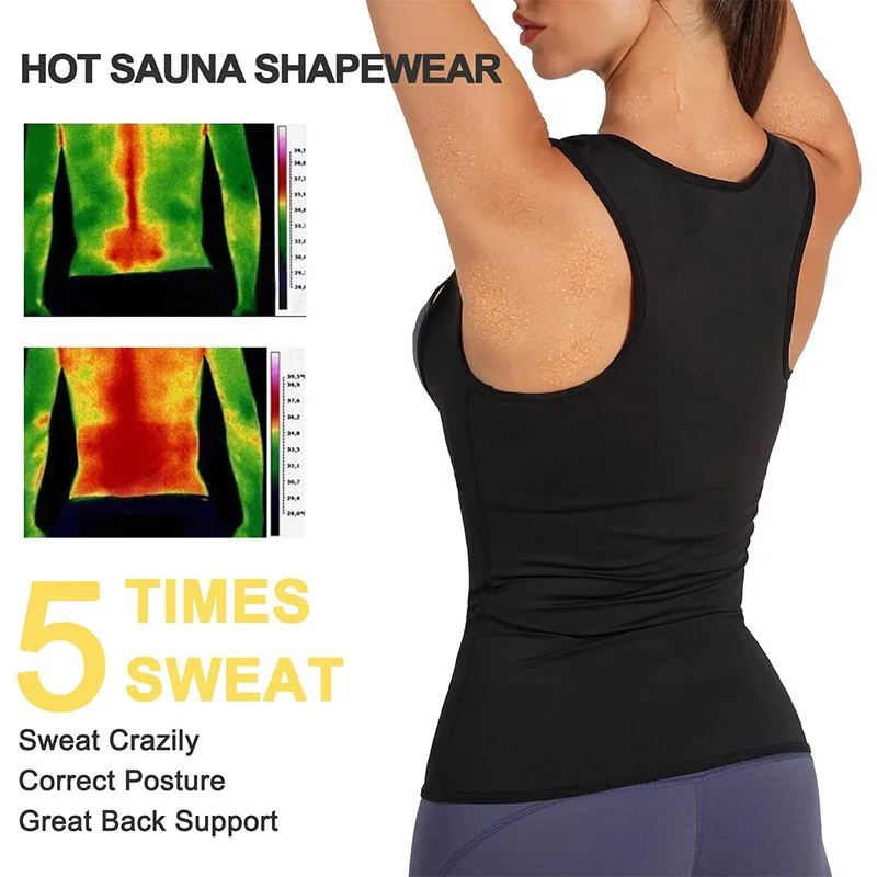 Tuta da Sauna per la perdita di peso donna Hot Waist Trainer Slim corsetto Sweat Workout camicia con cerniera Fitness Body Shaper Gym Sportswear Set