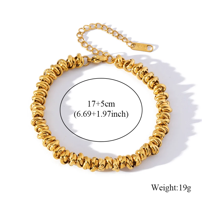 EILIECK 316L Edelstahl Metall Goldfarben Kettenhalskette Armband Set für Damen Mode Punk Wasserdichter Schmuck Damengeschenk – Detail 7