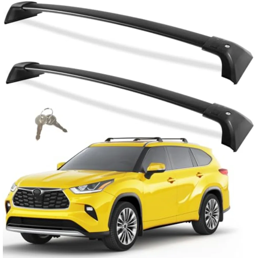 

Lockable Roof Rack Cross Bars 260lbs Fit for Toyota Highlander 2020-2026 XLE Limited Platinum Hybrid Aluminum Crossbars Rooftop