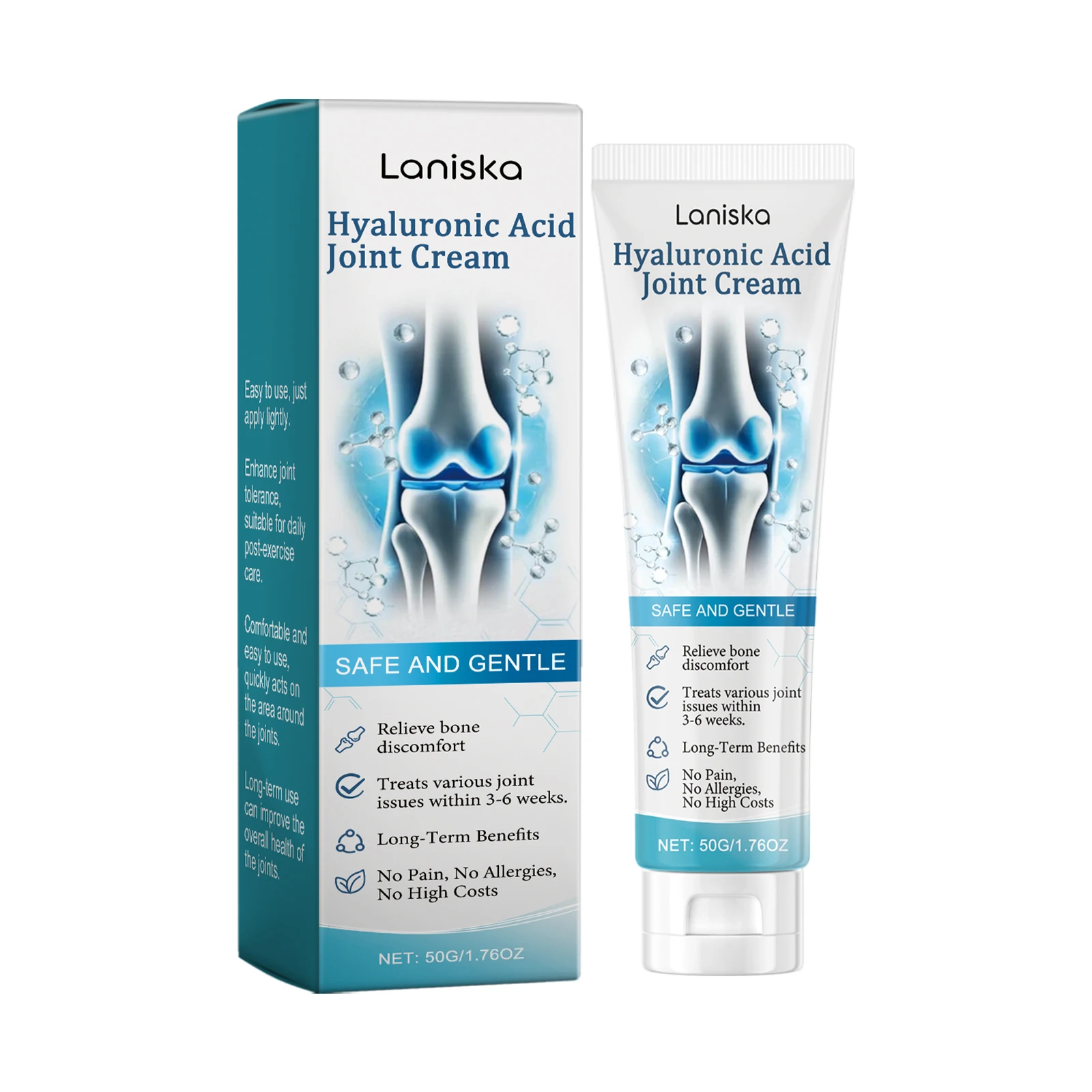Laniska Hyaluronic Acid Joint Cream Relieve Joint Discomfort Improve Flexibility Long Lasting Gentle Joint Care Ointment For Kne