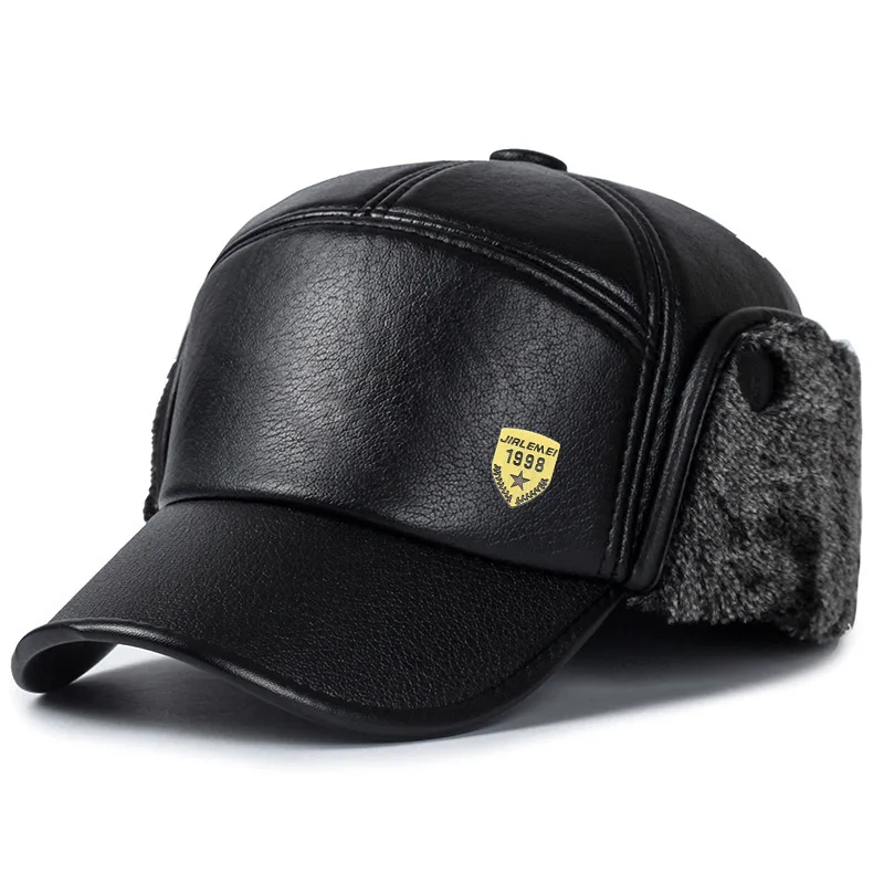 

Middle-Aged And Elderly Winter Warm Hat Men Flat-top Caps Old Men Ears Protective Hat Dad Grandpa Cotton Baseball Caps