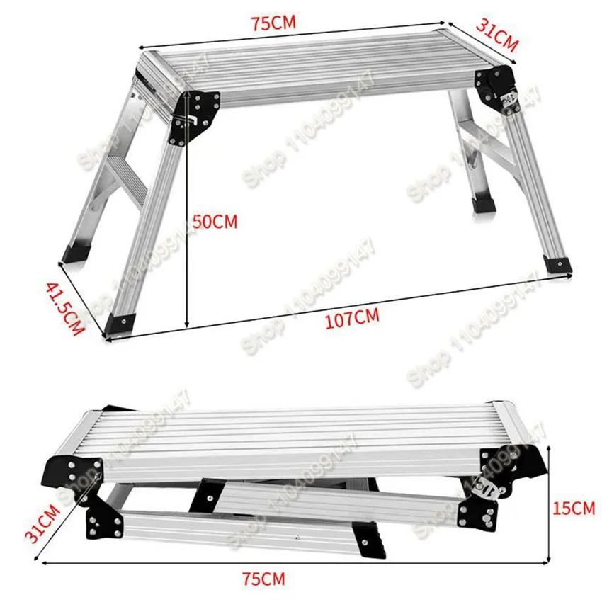 Aluminum Alloy Car Washing Platform, Multifunctional Folding Stool Climbing Platform Ladder