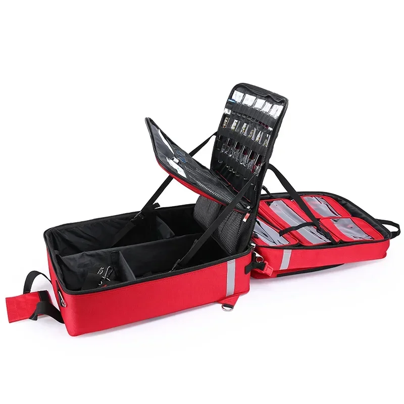 Empty Detachable Trolley Backpack Survival First Aid Kits Medical Care Trolley Emergency Rescue Doctor Visit First Aid Bag