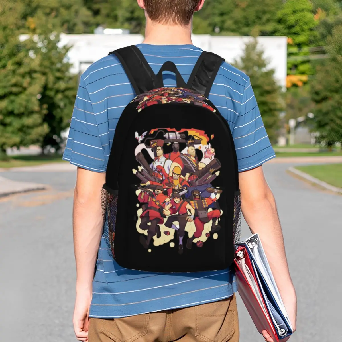 Team Fortress 2 Rucksack, Studenten-Büchertasche, Jungen- und Mädchen-Schultasche, Computer-Umhängetaschen
