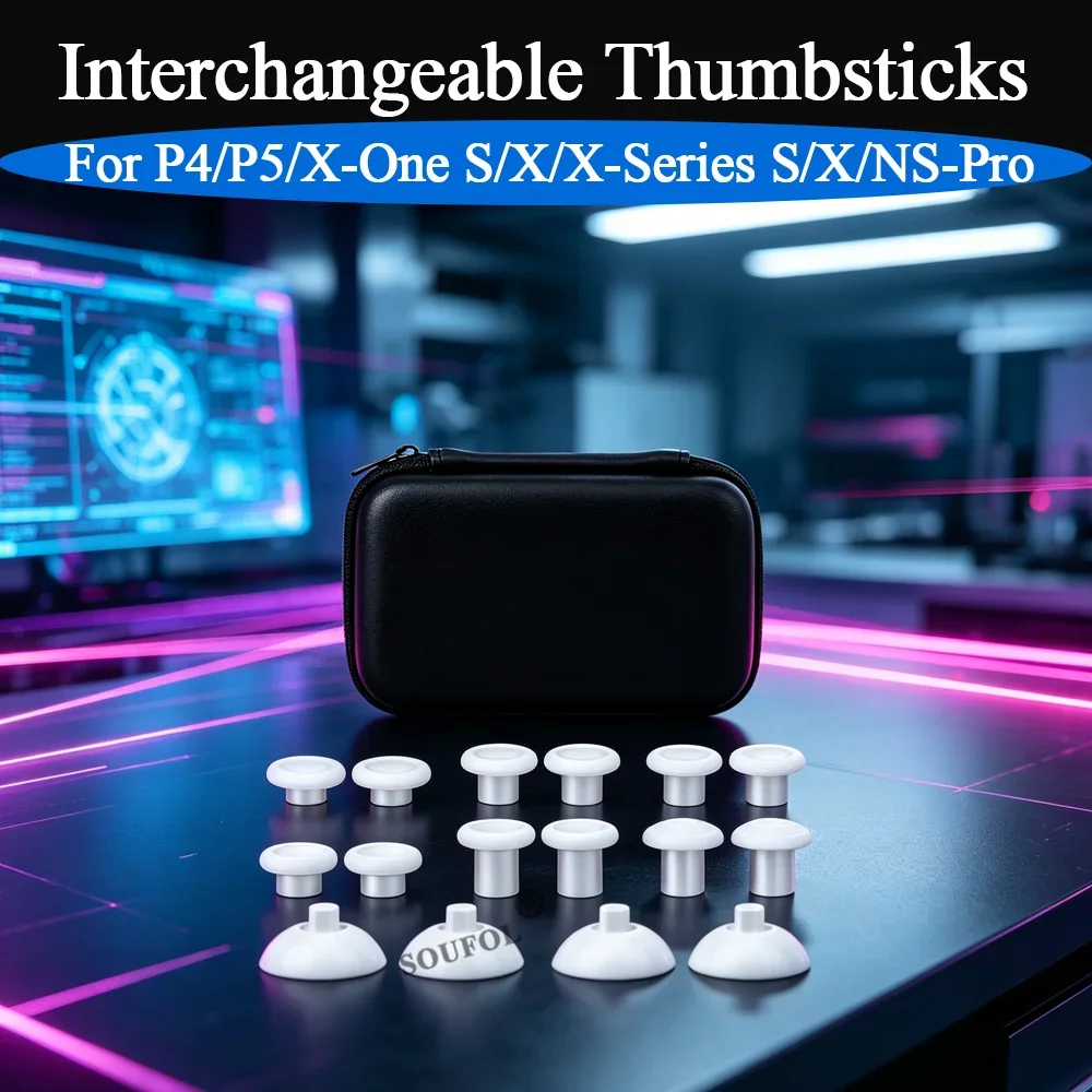Interchangeable Thumbsticks Analog Stick Replacement Mushroom Head Joysticks For P4/P5/X-One S/X/X-Series S/X/NS-Pro Accessories