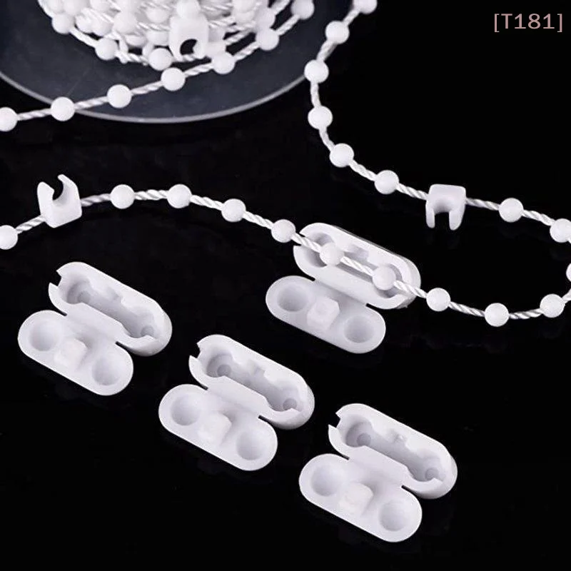 [E] 10pcs/lot White Roller Blinds Pull Cord Connector Curtain Chain Connector For Vertical Blinds Joiners Spare Tool Replacement