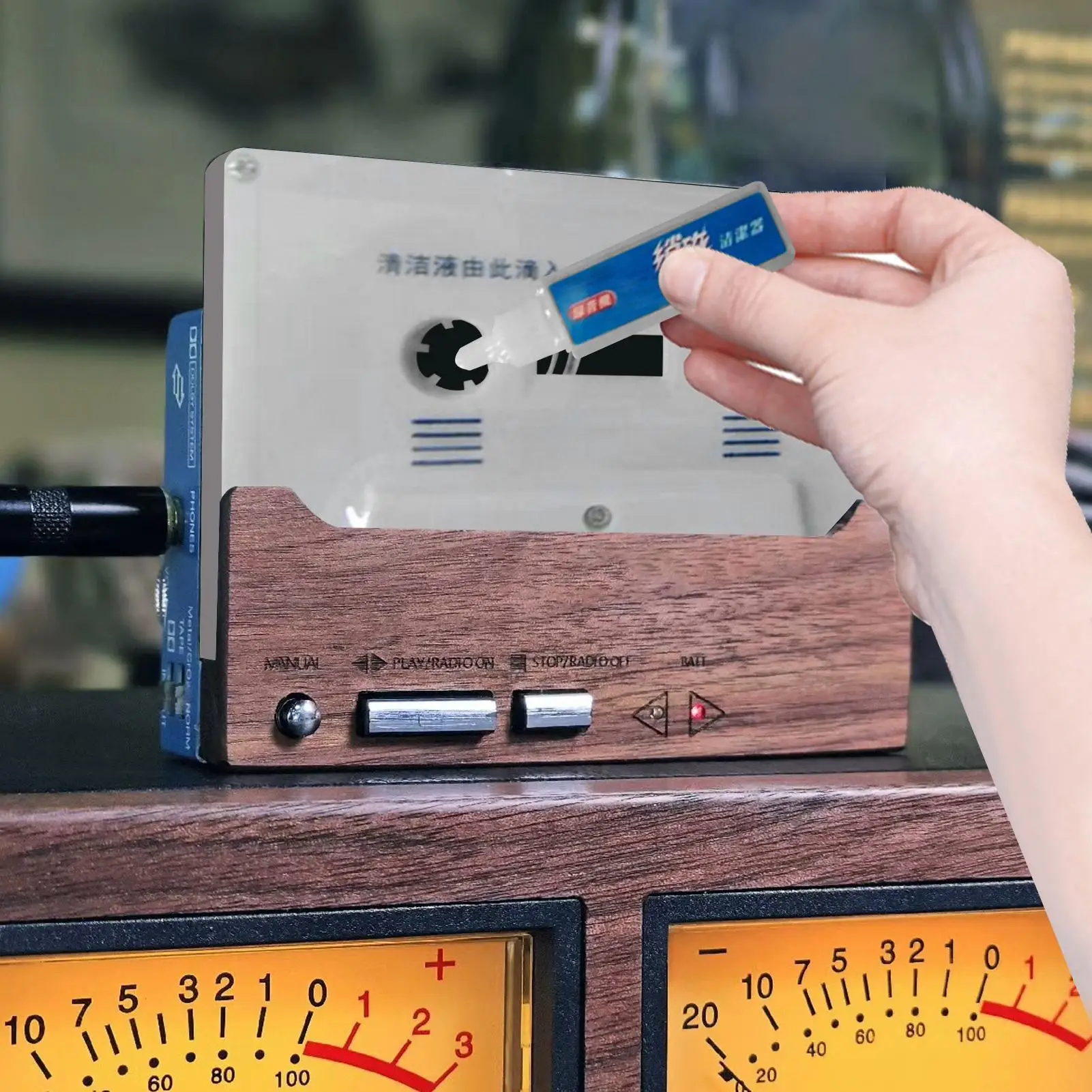 Home Tape Player Cassette Cleaner Audio Cassette Tape Head Cleaner Demagnetizer Audio Cassette Tape Player Wet/dry Head Cleaner