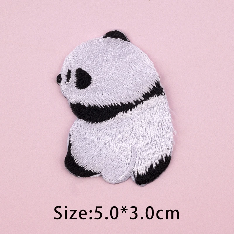 Cute Animal Patch per vestiti ricamo Iron-on Cartoon Panda Patch Babys abbigliamento Hand Book zaino adesivi decorativi fai da te