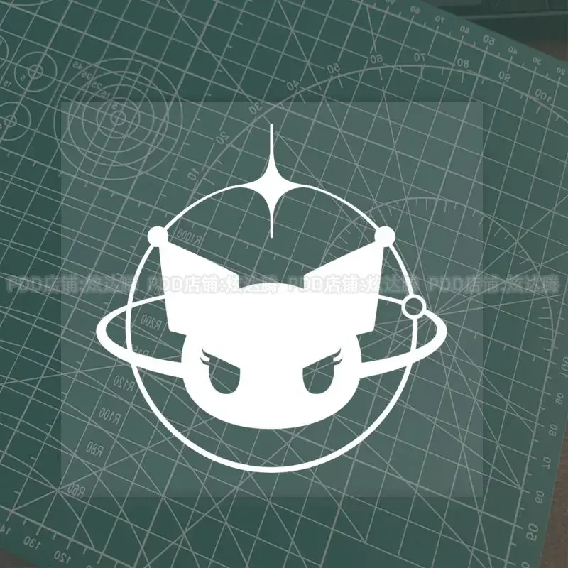 산리오 쿠로미 자동차 반사 스티커 10*10cm 귀여운 만화 데칼 귀여운 소녀 하트 자동차 장식 스티커