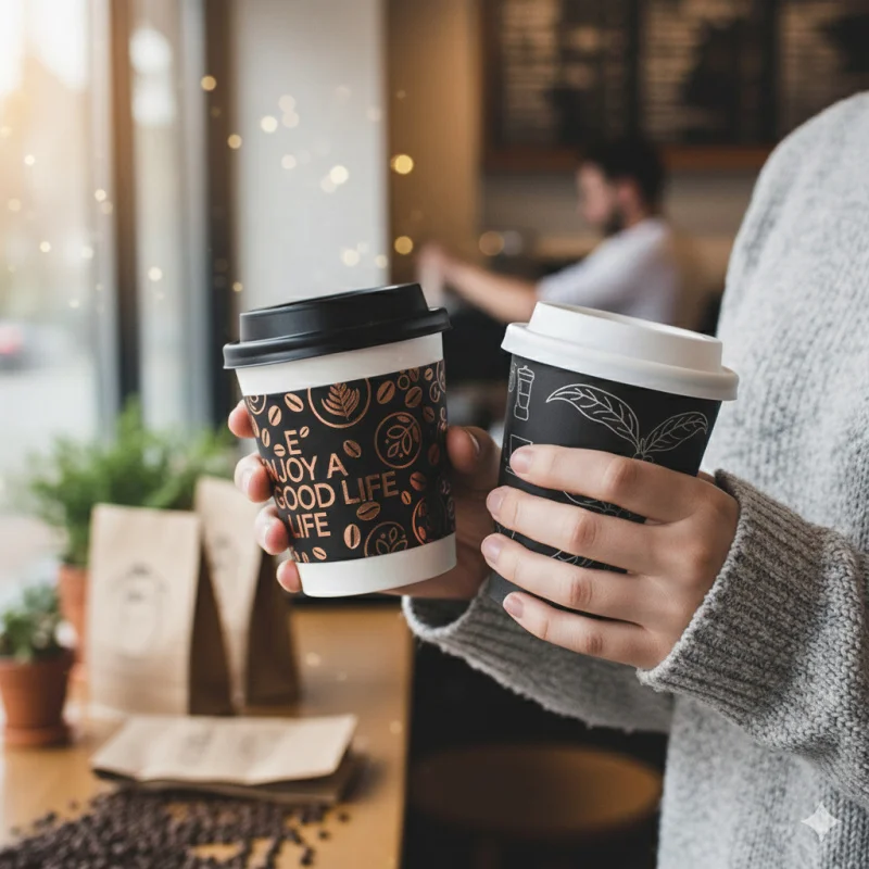 custom.Coffee Vasos De Papel,12 Oz 16 Ozwhite 9oz 14oz Takeaway Disposable Coffee Emboss 8 Oz Custom Printed Double Wall 8oz Pap