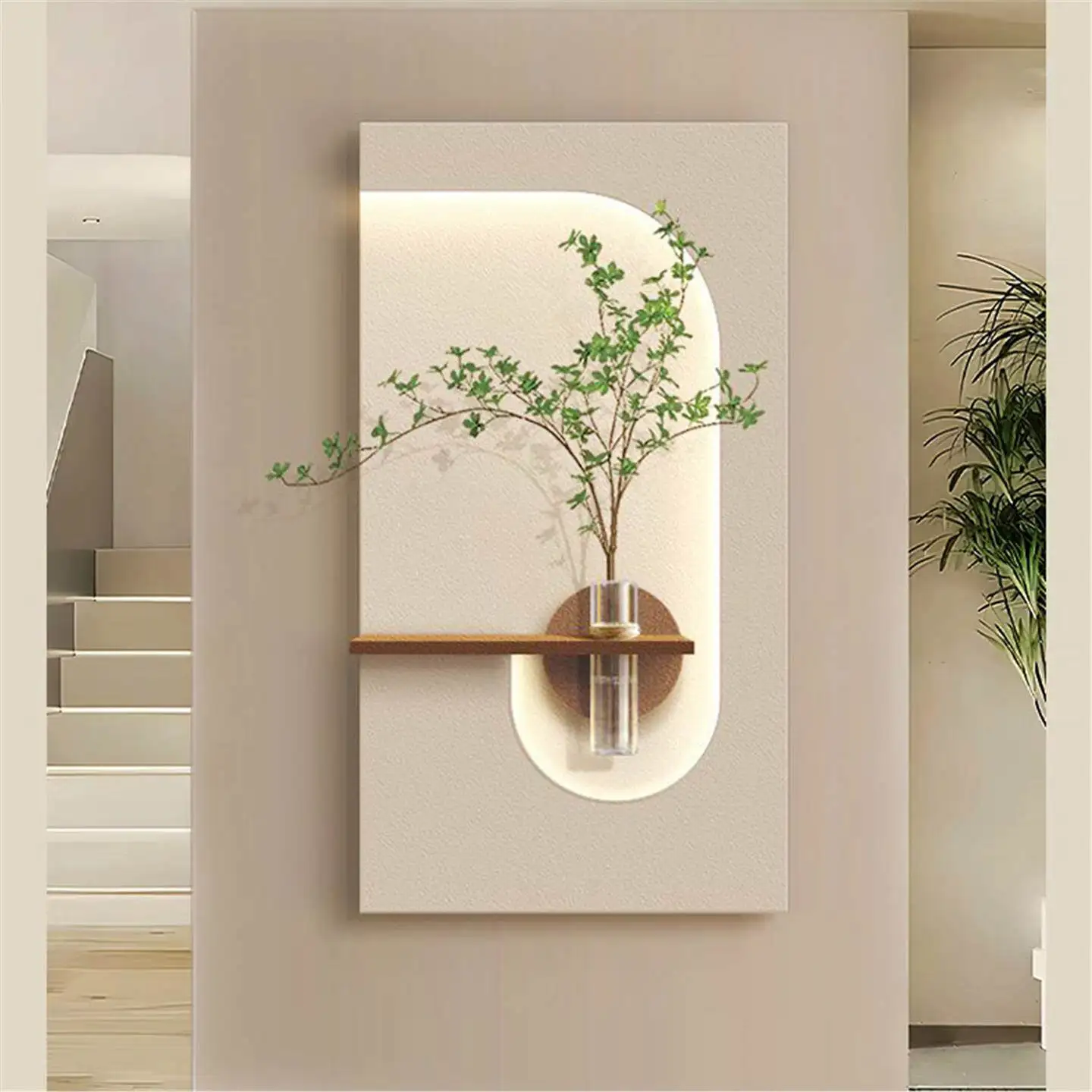 3D sandstone entrance decoration painting, sea scenery painting, LED wall lamp hanging painting