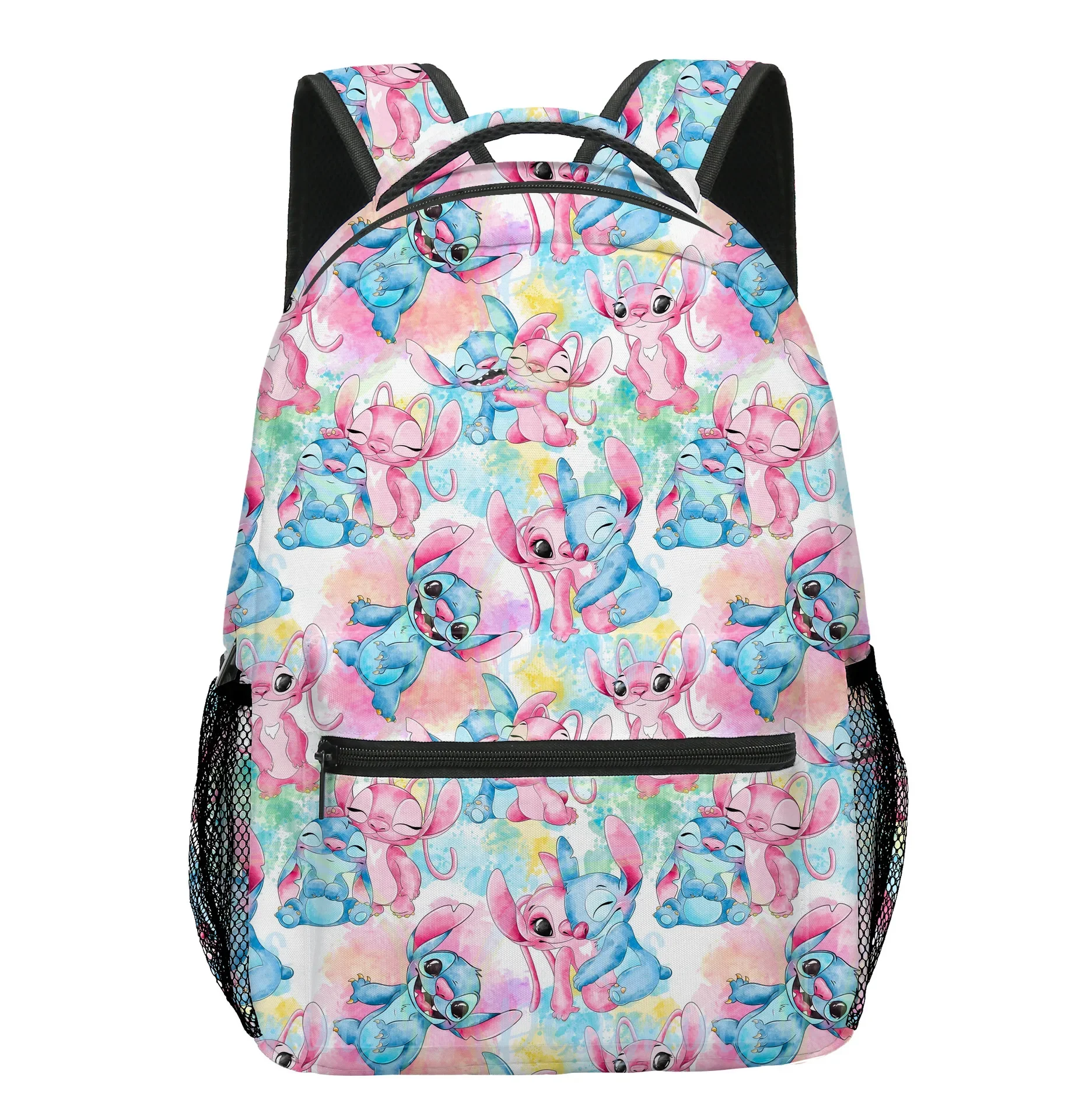 

Mochila Stitch Disney Backpacks Boys Girls Bookbag portable handbag Lunch bag Cartoon casual bag Double-layer Pencil Case